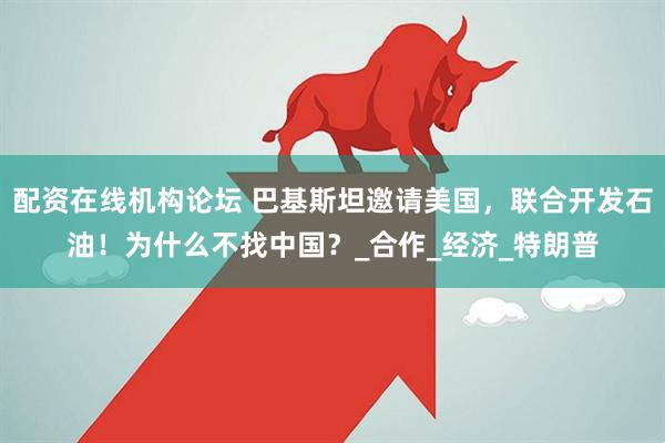 配资在线机构论坛 巴基斯坦邀请美国，联合开发石油！为什么不找中国？_合作_经济_特朗普